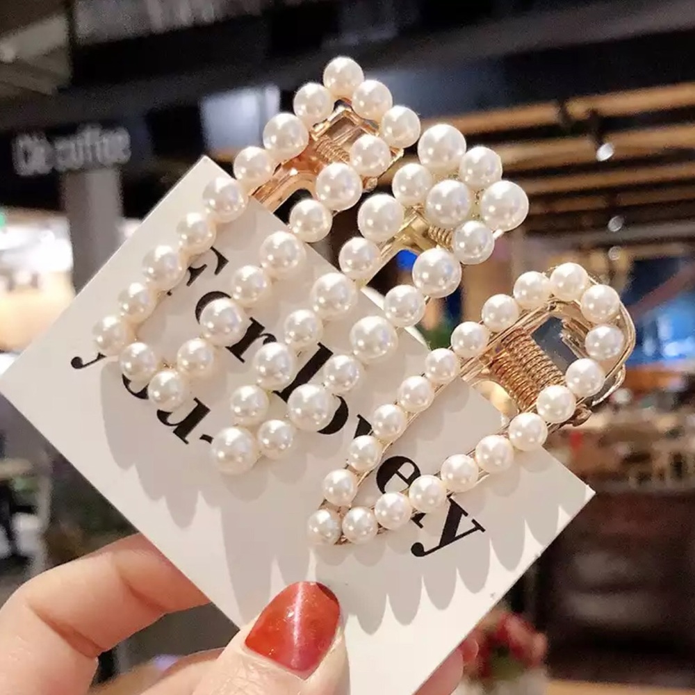 NEW | Gold Foil Paris Pearl Hairpins Barretts